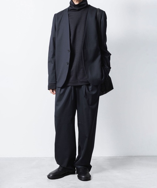 ATTACHMENT（アタッチメント）の「【 直営店・ZOZOTOWN限定 】WO/NYスムース ハイネックカットソー L/S/ WO/NY SMOOTH OVERSIZED HIGHNECK L/S TEE（Tシャツ/カットソー・メンズ・ブラック/ダークネイビー/ダークグレー・1/2/3）」の19枚目の写真