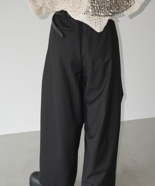 タックベルトループデザイン ボリュームパンツ chw25a046