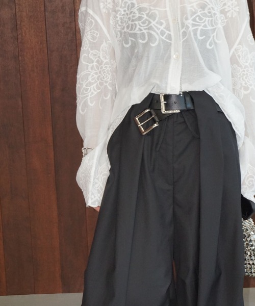 タックベルトループデザイン ボリュームパンツ chw25a046