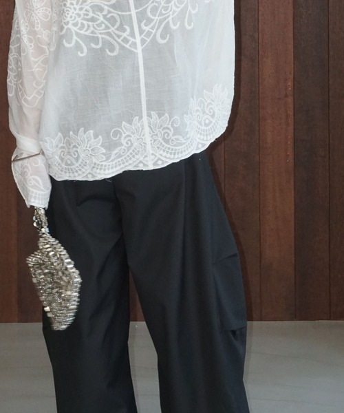 タックベルトループデザイン ボリュームパンツ chw25a046