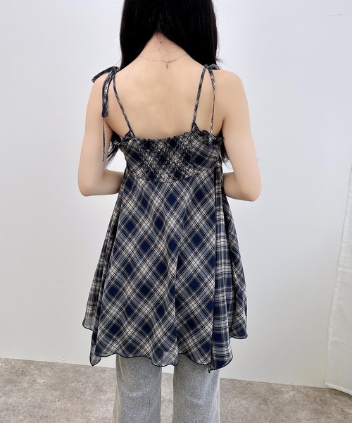 INGNI（イング）の「シアーチェックイレヘムチュニックワンピース（ワンピース・レディース・ブラウン系その他2/ネイビー系2・M）」の9枚目の写真