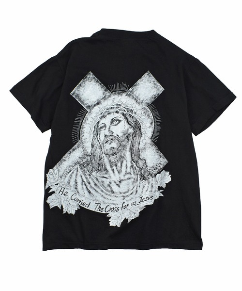 VINTAGE(ヴィンテージ)の「【USED】90’s デッドストック TOUR CHAMP “Christ” アート Tシャツ(Tシャツ/カットソー・メンズ・ブラック・MEDIUM)」の1枚目の写真