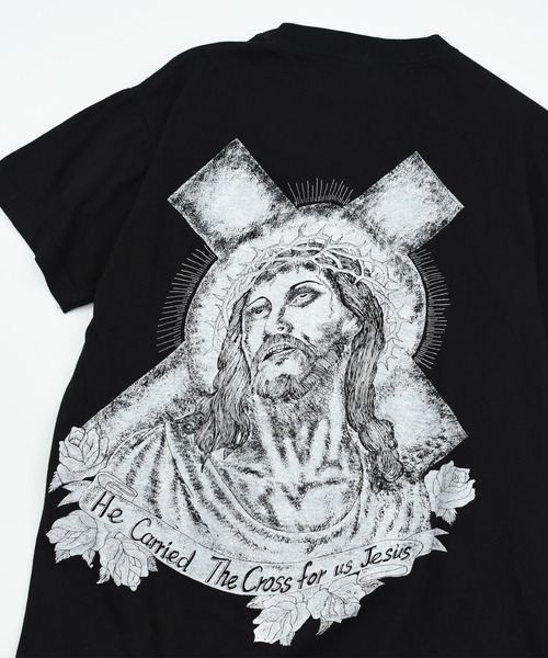 VINTAGE(ヴィンテージ)の「【USED】90’s デッドストック TOUR CHAMP “Christ” アート Tシャツ(Tシャツ/カットソー・メンズ・ブラック・MEDIUM)」の2枚目の写真