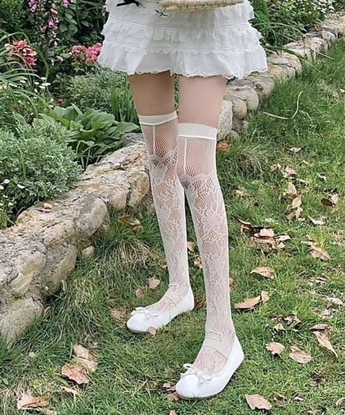 セール】シンプル 網タイツ風 ニーハイソックス cula1261（ソックス