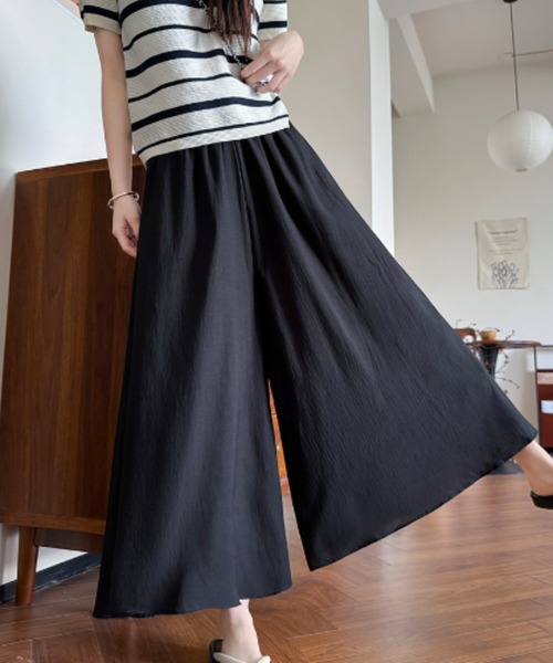 cammie(キャミー)の「スーパーワイドフレアパンツ(その他パンツ・レディース・ブラック/ホワイト/グレー・MEDIUM/LARGE)」の3枚目の写真