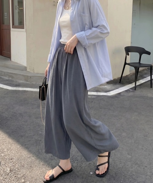 cammie(キャミー)の「スーパーワイドフレアパンツ(その他パンツ・レディース・ブラック/ホワイト/グレー・MEDIUM/LARGE)」の12枚目の写真