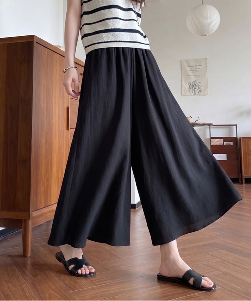 cammie(キャミー)の「スーパーワイドフレアパンツ(その他パンツ・レディース・ブラック/ホワイト/グレー・MEDIUM/LARGE)」の9枚目の写真