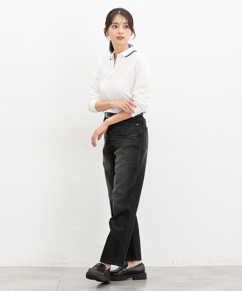 Honeys（ハニーズ）の「【吸水速乾・抗菌防臭・ＵＶカット】ポロシャツ（ポロシャツ・レディース・ピンク/ネイビー/オフホワイト/ブラック・S/M/LL/L）」の7枚目の写真