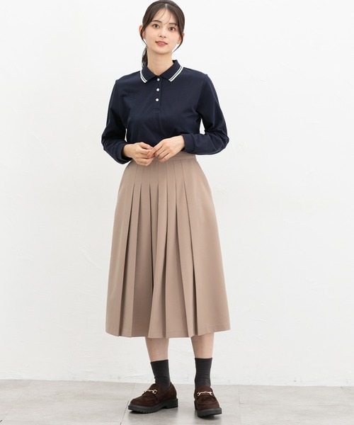 Honeys（ハニーズ）の「【吸水速乾・抗菌防臭・ＵＶカット】ポロシャツ（ポロシャツ・レディース・ピンク/ネイビー/オフホワイト/ブラック・S/M/LL/L）」の12枚目の写真