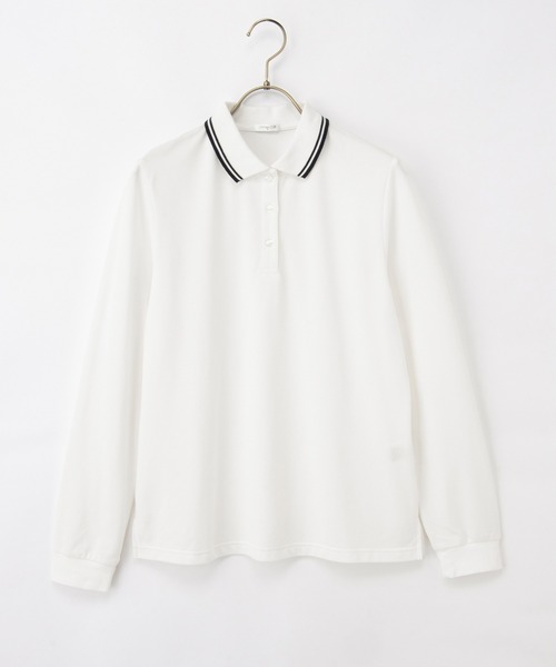 Honeys（ハニーズ）の「【吸水速乾・抗菌防臭・ＵＶカット】ポロシャツ（ポロシャツ・レディース・ピンク/ネイビー/オフホワイト/ブラック・S/M/LL/L）」の17枚目の写真