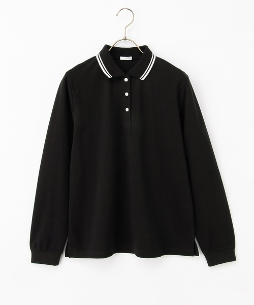 Honeys（ハニーズ）の「【吸水速乾・抗菌防臭・ＵＶカット】ポロシャツ（ポロシャツ・レディース・ピンク/ネイビー/オフホワイト/ブラック・S/M/LL/L）」の19枚目の写真