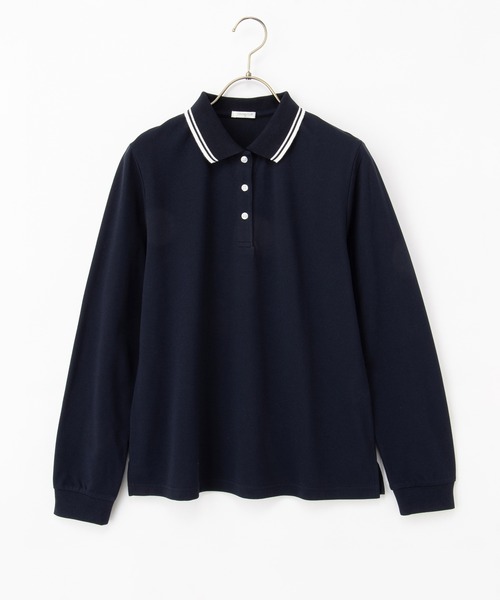 Honeys（ハニーズ）の「【吸水速乾・抗菌防臭・ＵＶカット】ポロシャツ（ポロシャツ・レディース・ピンク/ネイビー/オフホワイト/ブラック・S/M/LL/L）」の21枚目の写真