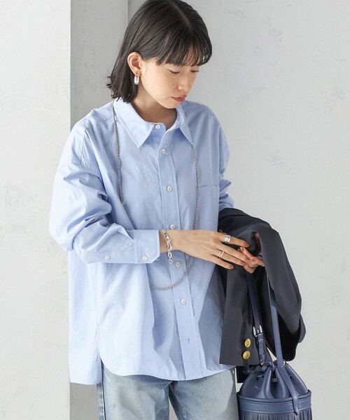 TICCA（ティッカ）の「【SHIPS別注】TICCA:オックスフォード シャツ（シャツ/ブラウス・レディース・ライトブルー/ホワイト・ONE SIZE）」の3枚目の写真