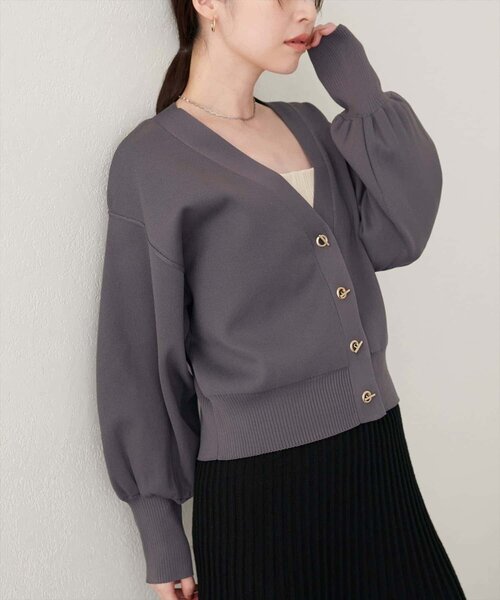 natural couture(ナチュラルクチュール)の「【WEB限定】プチプラハトメバー釦カーデ(カーディガン/ボレロ・レディース・ネイビー/チャコールグレー/ブラック/ライトグレー/アイボリー/グレイッシュベージュ/ピンク系その他/モカ・FREE)」の11枚目の写真