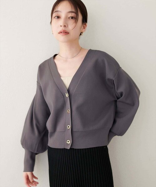 natural couture(ナチュラルクチュール)の「【WEB限定】プチプラハトメバー釦カーデ(カーディガン/ボレロ・レディース・ネイビー/チャコールグレー/ブラック/ライトグレー/アイボリー/グレイッシュベージュ/ピンク系その他/モカ・FREE)」の13枚目の写真