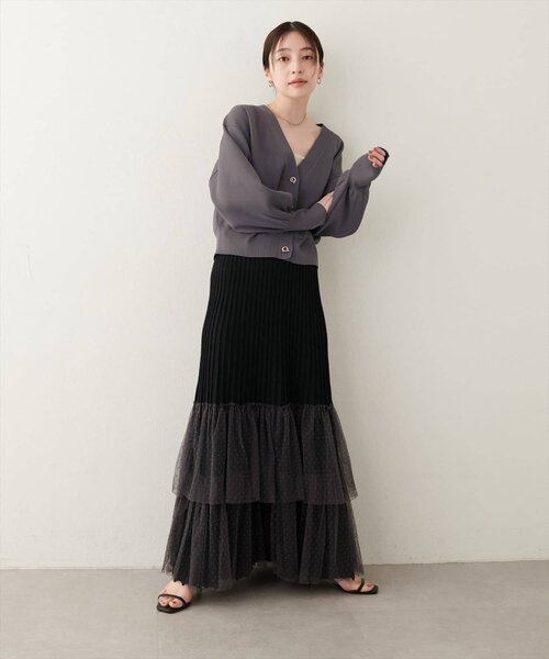 natural couture(ナチュラルクチュール)の「【WEB限定】プチプラハトメバー釦カーデ(カーディガン/ボレロ・レディース・ネイビー/チャコールグレー/ブラック/ライトグレー/アイボリー/グレイッシュベージュ/ピンク系その他/モカ・FREE)」の14枚目の写真