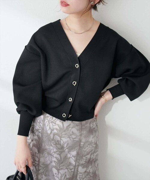 natural couture(ナチュラルクチュール)の「【WEB限定】プチプラハトメバー釦カーデ(カーディガン/ボレロ・レディース・ネイビー/チャコールグレー/ブラック/ライトグレー/アイボリー/グレイッシュベージュ/ピンク系その他/モカ・FREE)」の15枚目の写真