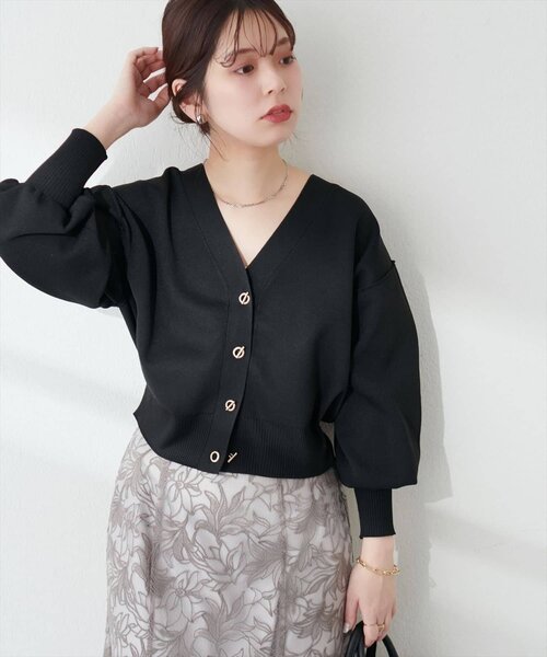 natural couture(ナチュラルクチュール)の「【WEB限定】プチプラハトメバー釦カーデ(カーディガン/ボレロ・レディース・ネイビー/チャコールグレー/ブラック/ライトグレー/アイボリー/グレイッシュベージュ/ピンク系その他/モカ・FREE)」の17枚目の写真