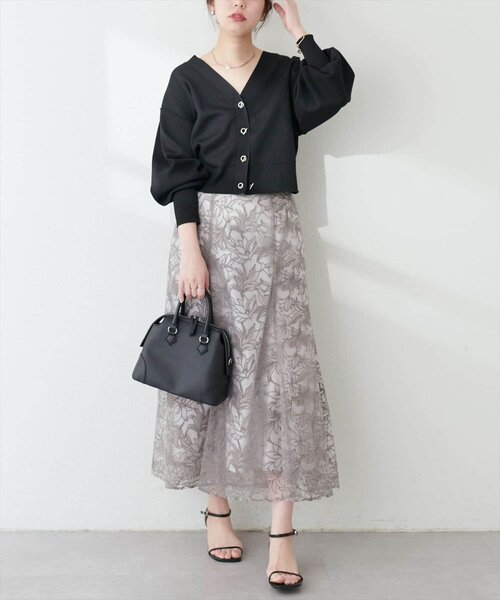 natural couture(ナチュラルクチュール)の「【WEB限定】プチプラハトメバー釦カーデ(カーディガン/ボレロ・レディース・ネイビー/チャコールグレー/ブラック/ライトグレー/アイボリー/グレイッシュベージュ/ピンク系その他/モカ・FREE)」の18枚目の写真