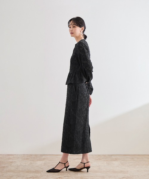 セール】ジャガードタイトスカート/セットアップ対応（スカート