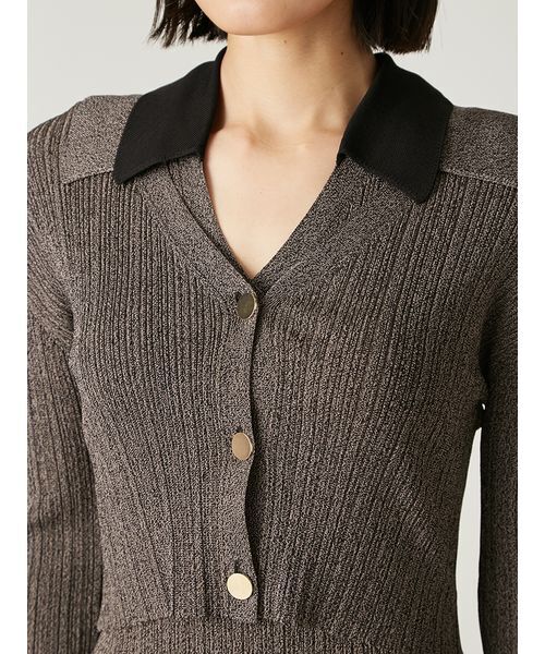 ポロカラーアンサンブルリブニットワンピース（ワンピース）｜FRAY I.D