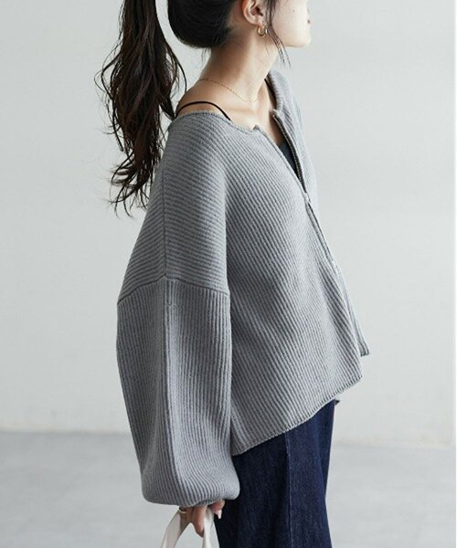 CIAOPANIC TYPY（チャオパニックティピー）の「【WEB限定】スポンディッシュダブルジップニットカーディガン（カーディガン/ボレロ・レディース・ピンク/カーキ/ブラック/グレー/オフホワイト・ONE SIZE）」の12枚目の写真