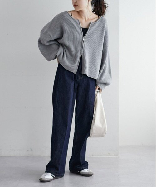 CIAOPANIC TYPY（チャオパニックティピー）の「【WEB限定】スポンディッシュダブルジップニットカーディガン（カーディガン/ボレロ・レディース・ピンク/カーキ/ブラック/グレー/オフホワイト・ONE SIZE）」の14枚目の写真