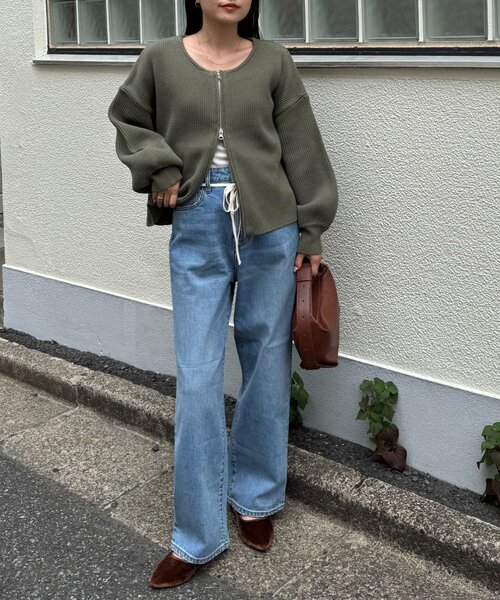 CIAOPANIC TYPY（チャオパニックティピー）の「【WEB限定】スポンディッシュダブルジップニットカーディガン（カーディガン/ボレロ・レディース・ピンク/カーキ/ブラック/グレー/オフホワイト・ONE SIZE）」の20枚目の写真