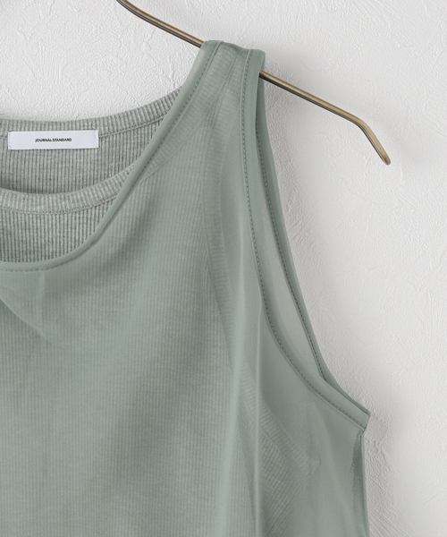 JOURNAL STANDARD(ジャーナルスタンダード)の「シアーレイヤーリブタンク(タンクトップ・レディース・ブラウン/ブルー・FREE)」の4枚目の写真