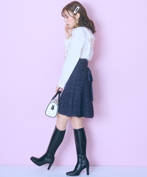 marun（マルン）の「＜大きいサイズ＞ラッフルフリルブラウス marun（シャツ/ブラウス・レディース・クリーム/ピンク・L/LL/3L/4L/5L）」の9枚目の写真