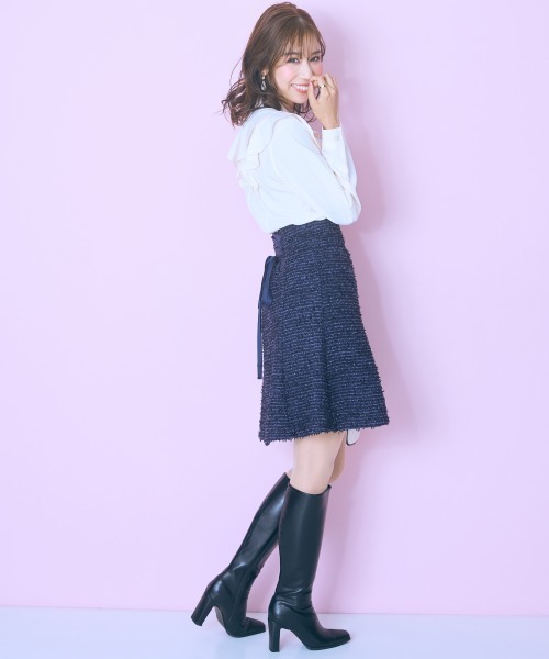 marun（マルン）の「＜大きいサイズ＞ラッフルフリルブラウス marun（シャツ/ブラウス・レディース・クリーム/ピンク・L/LL/3L/4L/5L）」の11枚目の写真