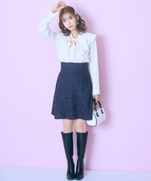 marun（マルン）の「＜大きいサイズ＞ラッフルフリルブラウス marun（シャツ/ブラウス・レディース・クリーム/ピンク・L/LL/3L/4L/5L）」の13枚目の写真