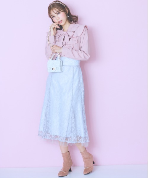 marun（マルン）の「＜大きいサイズ＞ラッフルフリルブラウス marun（シャツ/ブラウス・レディース・クリーム/ピンク・L/LL/3L/4L/5L）」の14枚目の写真