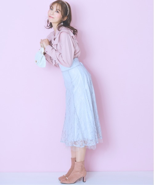 marun（マルン）の「＜大きいサイズ＞ラッフルフリルブラウス marun（シャツ/ブラウス・レディース・クリーム/ピンク・L/LL/3L/4L/5L）」の16枚目の写真