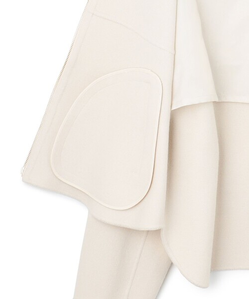 ウールライトリバー ノーカラー ショートコート（ノーカラーコート