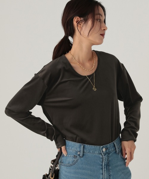 Elura(エルーラ)の「ベロアプルオーバー/603710(Tシャツ/カットソー・レディース・オフホワイト/チャコールグレー/ダークブラウン・FREE)」の20枚目の写真