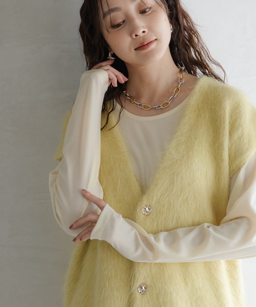 Elura(エルーラ)の「ベロアプルオーバー/603710(Tシャツ/カットソー・レディース・オフホワイト/チャコールグレー/ダークブラウン・FREE)」の10枚目の写真