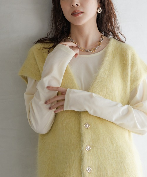 Elura(エルーラ)の「ベロアプルオーバー/603710(Tシャツ/カットソー・レディース・オフホワイト/チャコールグレー/ダークブラウン・FREE)」の11枚目の写真