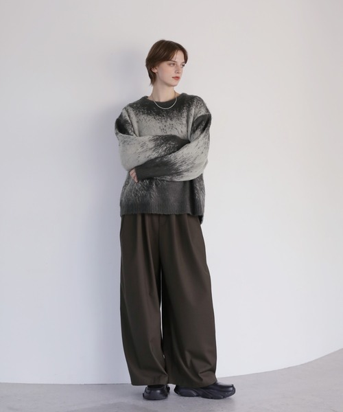 ROCHEM（ローシェン）の「バルーンスリーブアブストラクトグラデーションシャギーニット（ニット/セーター・メンズ・ブラック系2/ワイン/チャコール/ブラック系3/ブラック系1/ブラック系4・S/XS/L/M）」の15枚目の写真