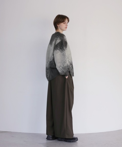 ROCHEM（ローシェン）の「バルーンスリーブアブストラクトグラデーションシャギーニット（ニット/セーター・メンズ・ブラック系2/ワイン/チャコール/ブラック系3/ブラック系1/ブラック系4・S/XS/L/M）」の17枚目の写真