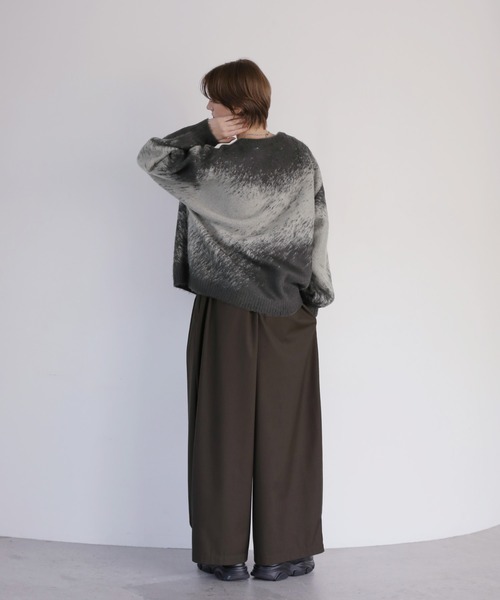 ROCHEM（ローシェン）の「バルーンスリーブアブストラクトグラデーションシャギーニット（ニット/セーター・メンズ・ブラック系2/ワイン/チャコール/ブラック系3/ブラック系1/ブラック系4・S/XS/L/M）」の18枚目の写真