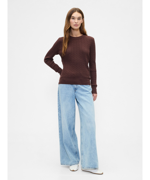 GAP(ギャップ)の「CashSoft カシミヤタッチ ケーブルニット セーター(ニット/セーター・レディース・ネイビー/ブラウン/ベージュ/グレー・M/L/XL/XS/XXS/S)」の8枚目の写真