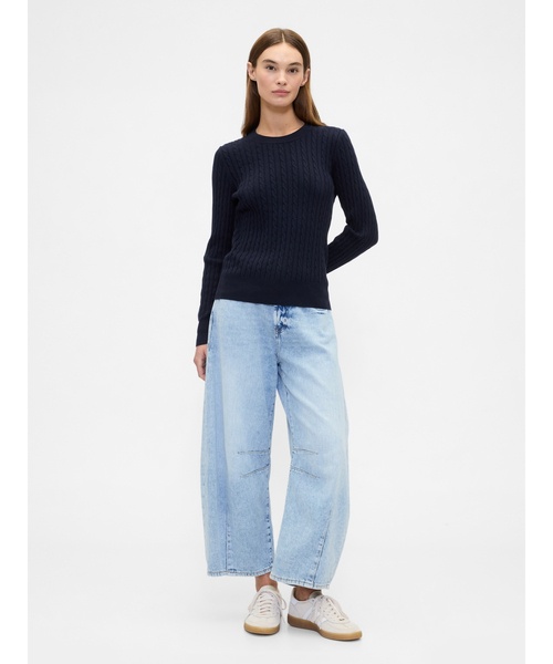 GAP(ギャップ)の「CashSoft カシミヤタッチ ケーブルニット セーター(ニット/セーター・レディース・ネイビー/ブラウン/ベージュ/グレー・M/L/XL/XS/XXS/S)」の9枚目の写真