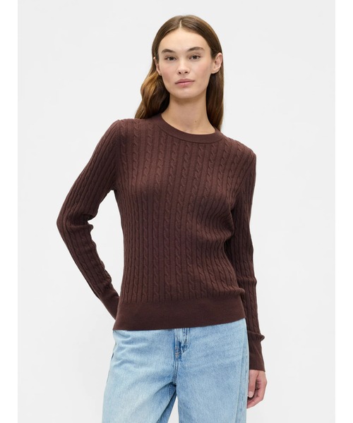 セール】CashSoft カシミヤタッチ ケーブルニット セーター（ニット