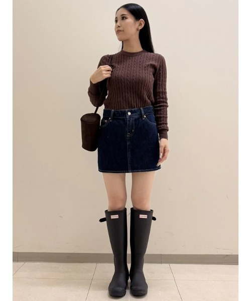 GAP(ギャップ)の「CashSoft カシミヤタッチ ケーブルニット セーター(ニット/セーター・レディース・ネイビー/ブラウン/ベージュ/グレー・M/L/XL/XS/XXS/S)」の17枚目の写真