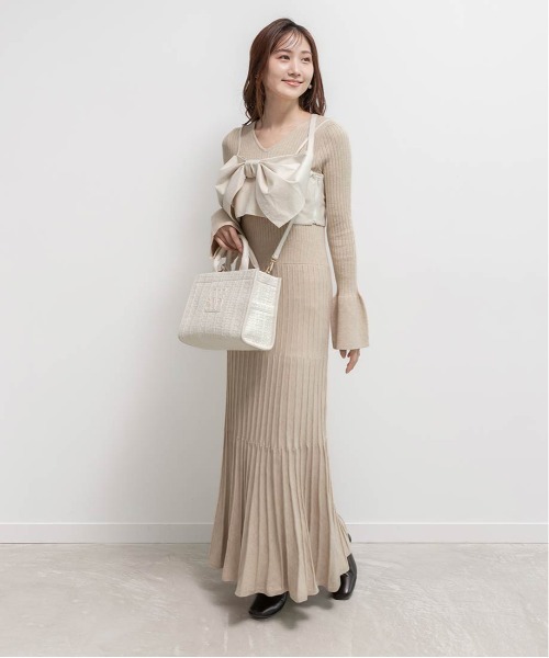 RANDA(ランダ)の「2WAY モノグラムデザイントートバッグ(トートバッグ・レディース・ベージュ/ブラック/アイボリー・FREE)」の6枚目の写真