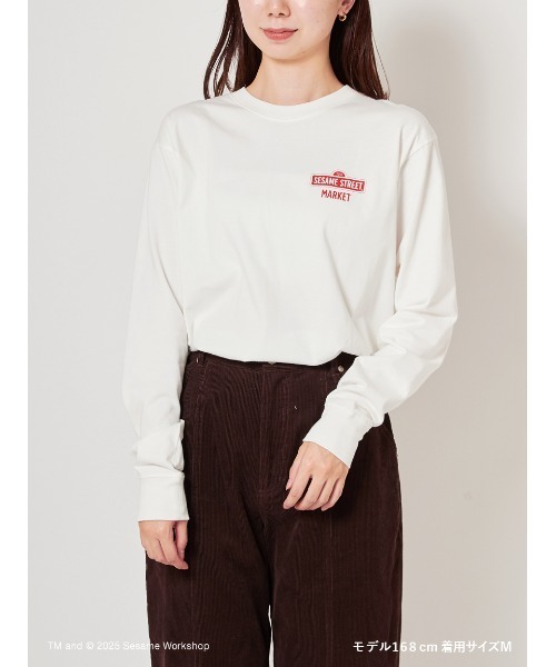 SESAME STREET(セサミストリート)の「【CAFE SWEETS】【UNISEX】ロングTシャツ(WAFFLE)(Tシャツ/カットソー・レディース・ホワイト/ベージュ・M/L)」の4枚目の写真