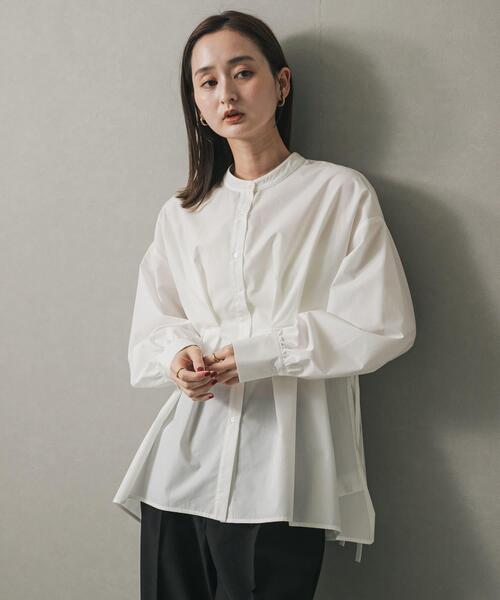 SENSE OF PLACE by URBAN RESEARCH（センスオブプレイスバイアーバンリサーチ）の「ウエストタックボリュームスリーブブラウス（シャツ/ブラウス・レディース・オフホワイト/モカ/ブルー系その他・ONE）」の5枚目の写真