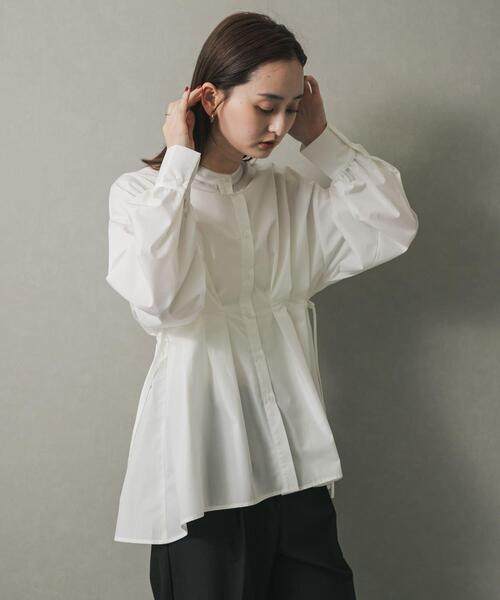 SENSE OF PLACE by URBAN RESEARCH（センスオブプレイスバイアーバンリサーチ）の「ウエストタックボリュームスリーブブラウス（シャツ/ブラウス・レディース・オフホワイト/モカ/ブルー系その他・ONE）」の6枚目の写真