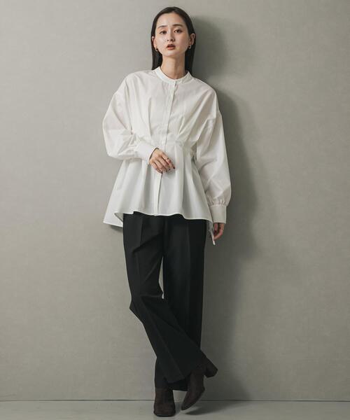 SENSE OF PLACE by URBAN RESEARCH（センスオブプレイスバイアーバンリサーチ）の「ウエストタックボリュームスリーブブラウス（シャツ/ブラウス・レディース・オフホワイト/モカ/ブルー系その他・ONE）」の8枚目の写真